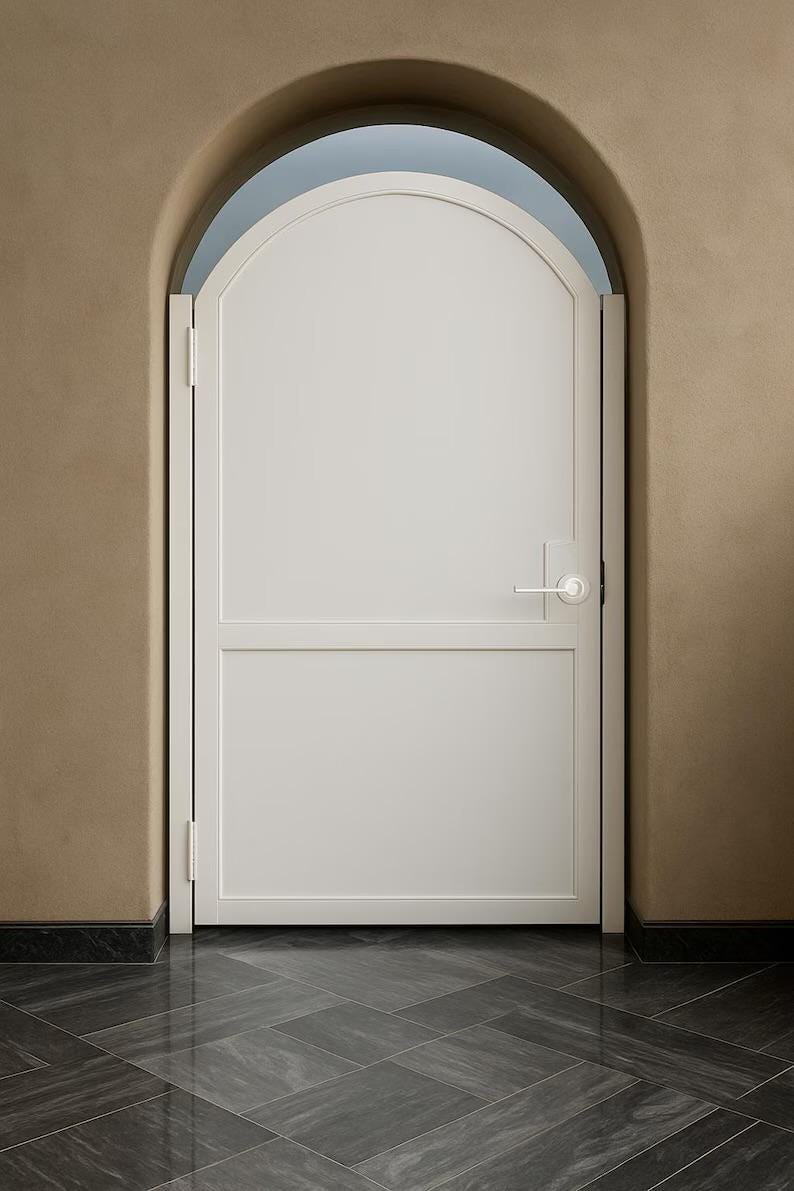 Custom Arched Steel Privacy Gate – Modern Powder-Coated Entry Door