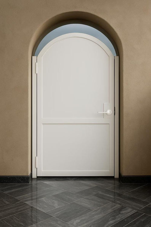 Custom Arched Steel Privacy Gate – Modern Powder-Coated Entry Door