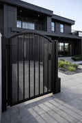 Ardessa Arch Steel Security Gate | Modern Privacy Side Yard Entry Gate