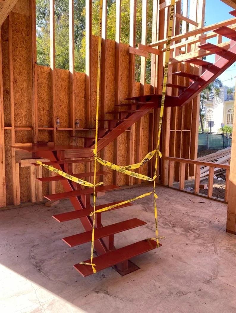 Custom Structural Mono-Stringer Staircase – Modern Floating Steps (Engineered to Code)