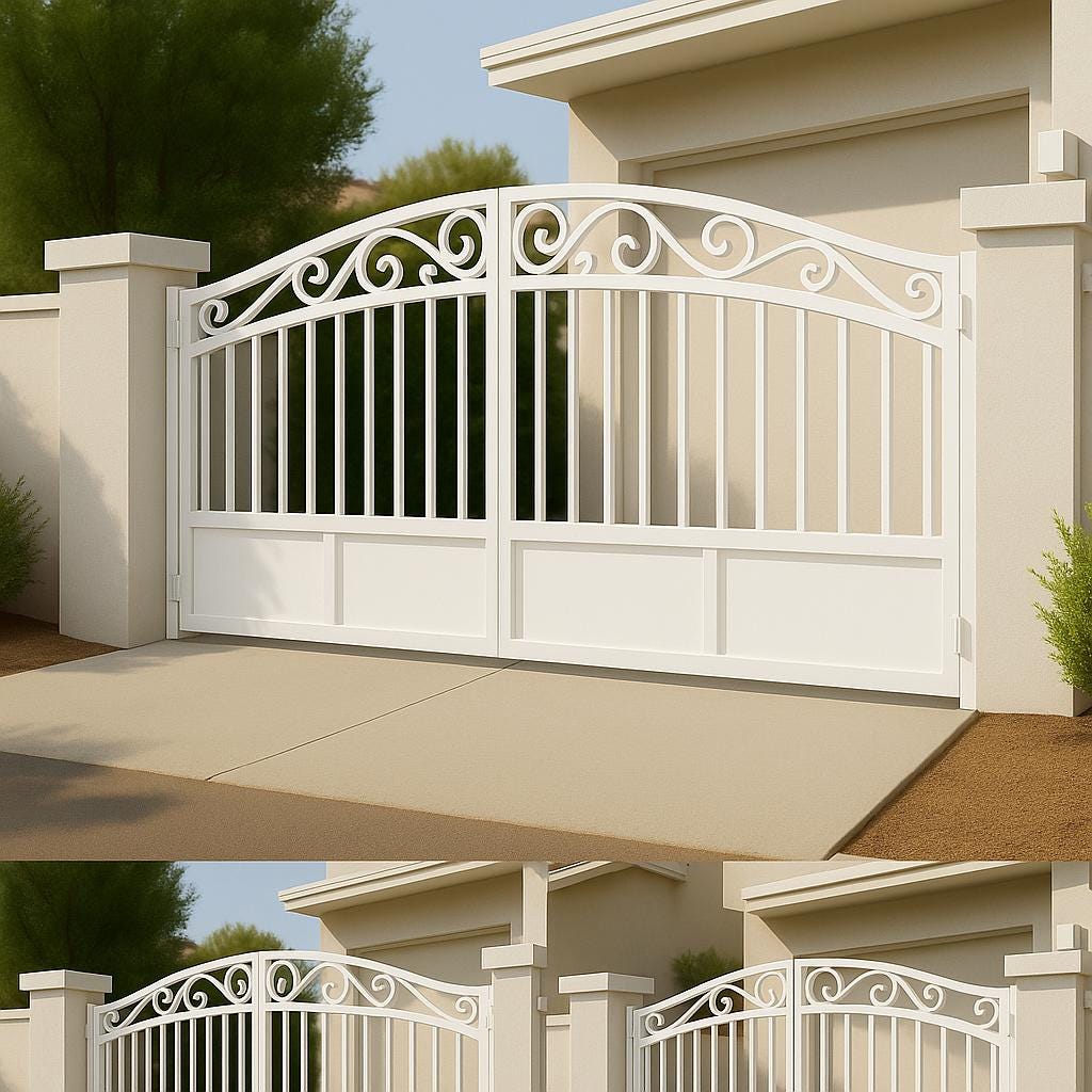 Custom Steel Driveway Gate • Modern Bi-Fold Security Entry
