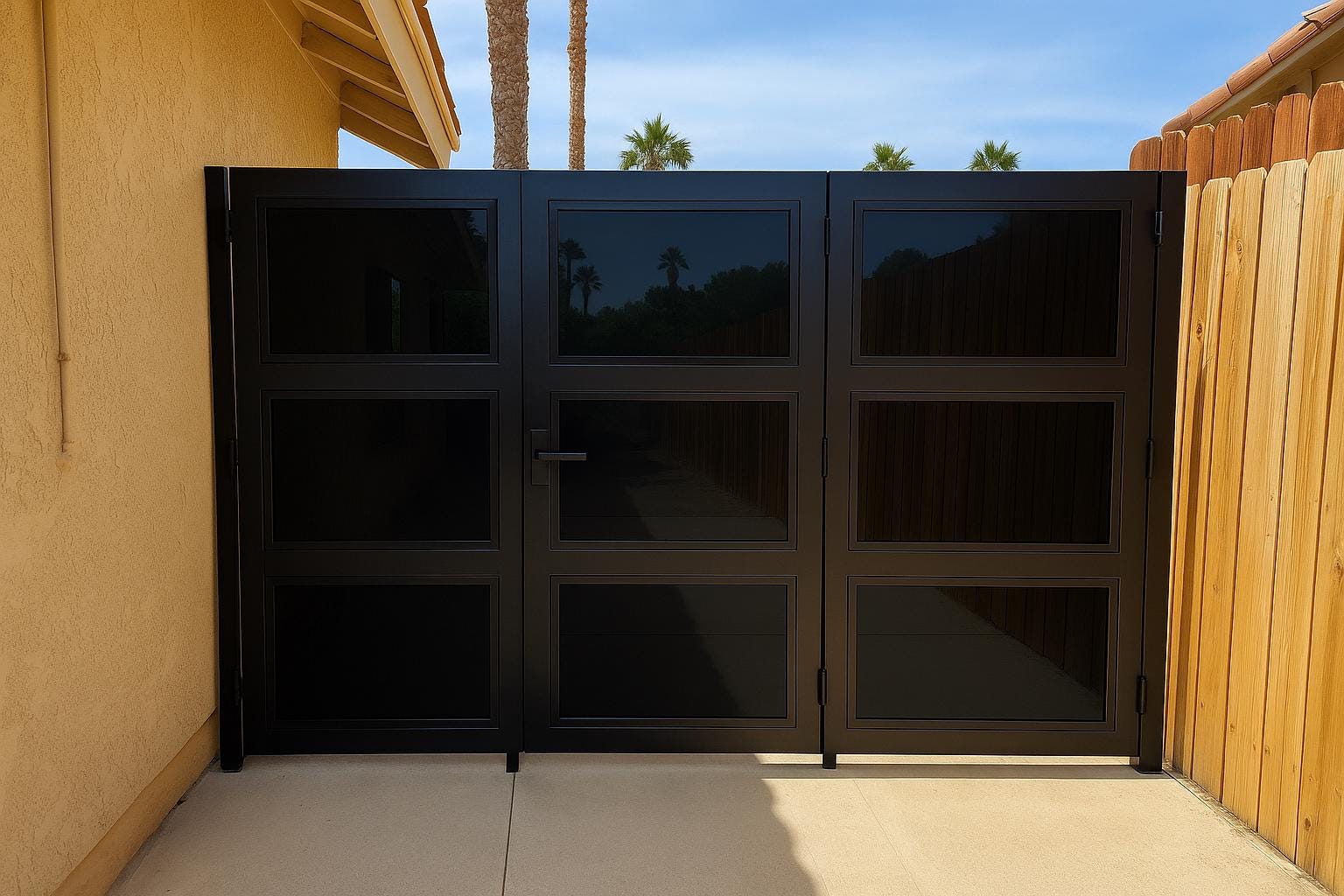 Modern Black Steel Privacy Gate – Heavy Duty Side Yard Security Door