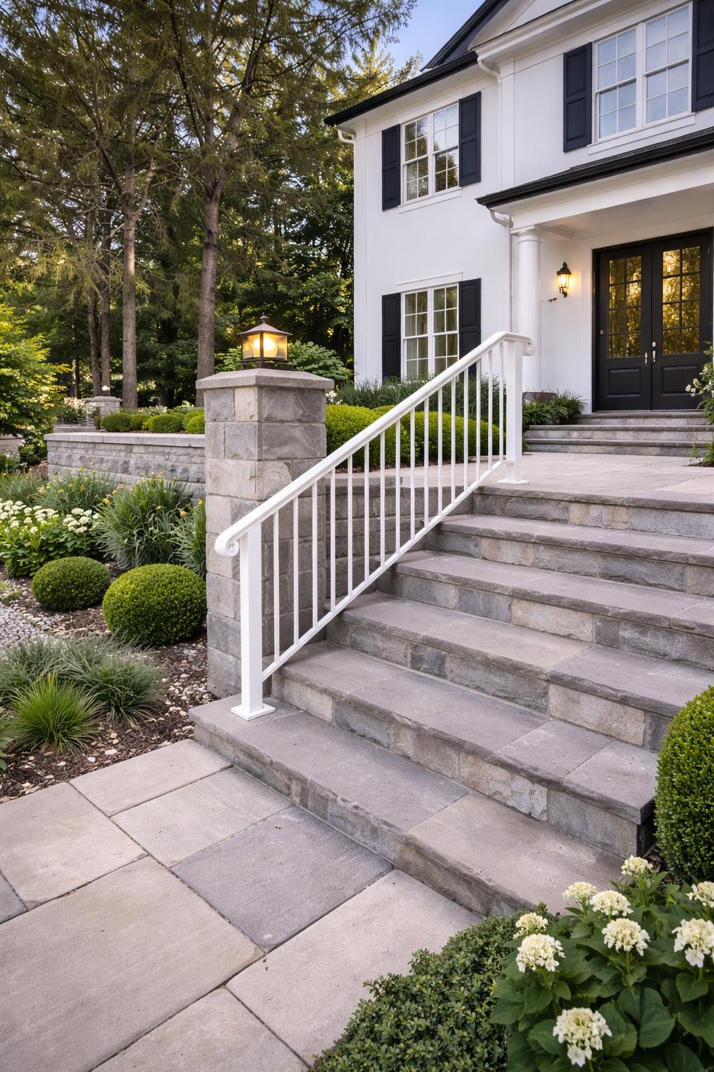Heritage Classic Stair Handrail, Custom Wrought Iron Railing, Porch Step Rail, Metal Entry Handrail, Outdoor Stair Railing