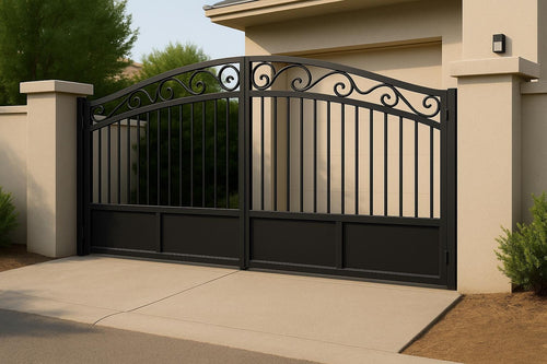 Custom Steel Driveway Gate • Modern Bi-Fold Security Entry