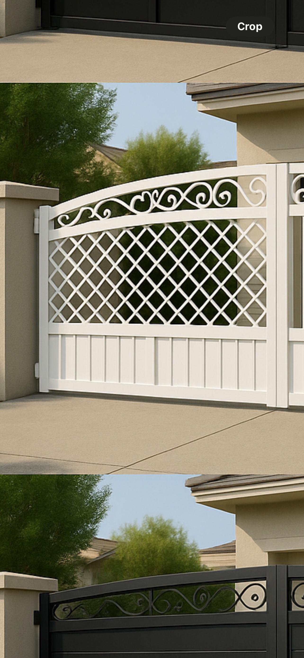 Scroll Driveway Gate | Lattice Double Swing Steel Entrance