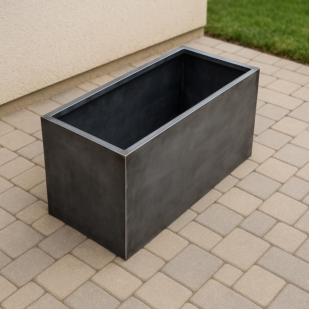 Handmade Modern Steel Planter Box – Rust-Resistant Outdoor Garden Planter