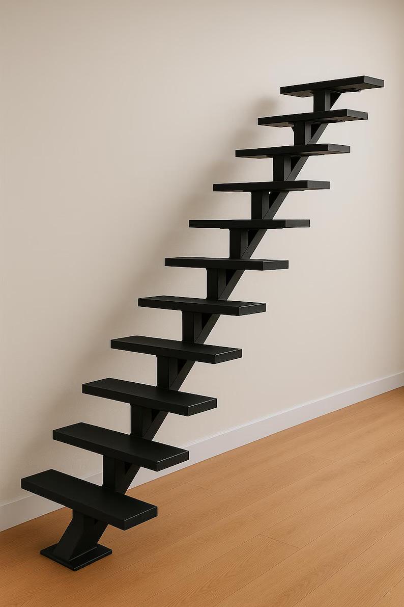 Custom Structural Mono-Stringer Staircase – Modern Floating Steps (Engineered to Code)