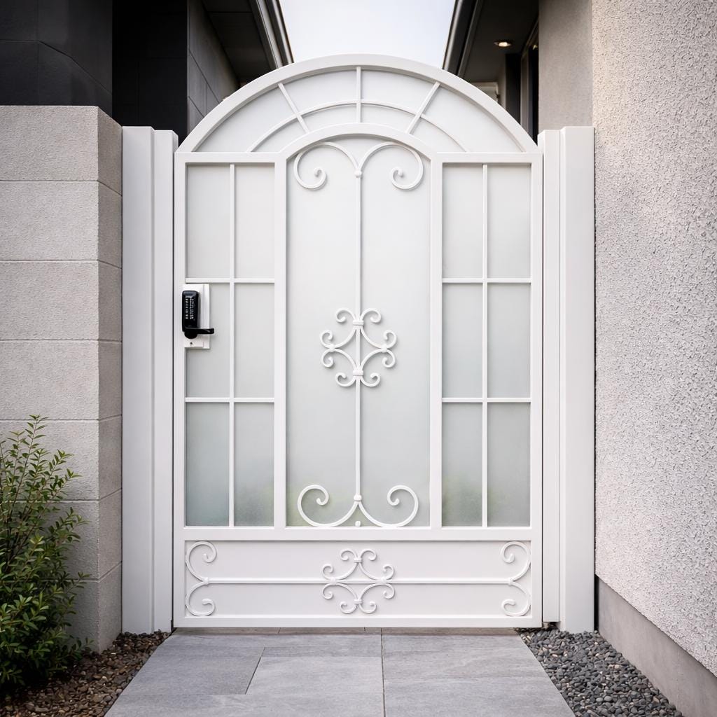 Lunara Arch Steel Security Gate | Modern Decorative Privacy Entry Gate