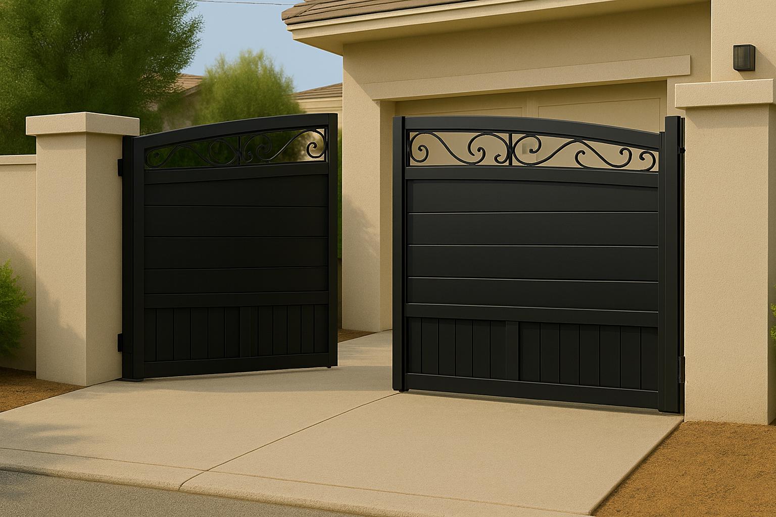 Modern Arched Bifold Driveway Gate | Custom Steel Entrance
