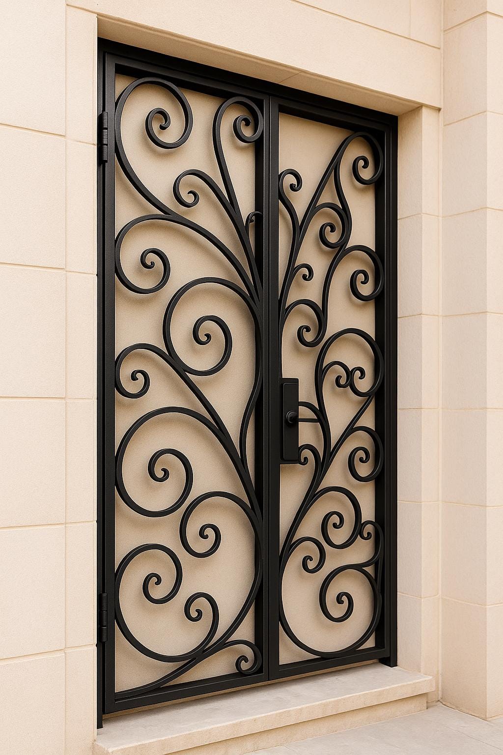 Wrought Iron Security Door: Scrollwork Entry Gate - Custom Size & Color