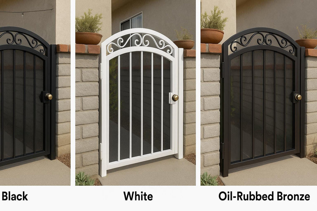 Custom Arched Steel Garden Gate | Wrought Iron Entry Gate | Exterior Metal Yard Gate | Handmade Security Gate Door