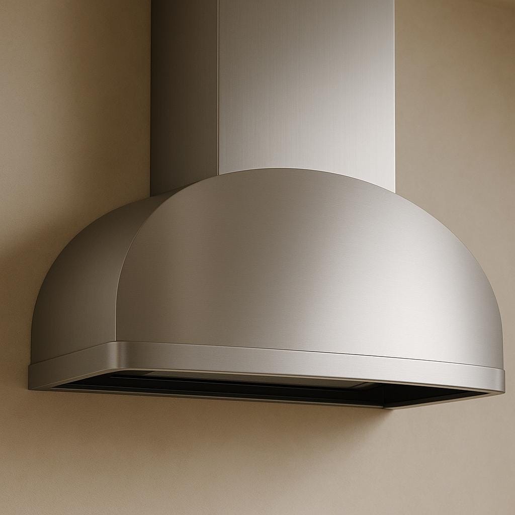Handmade Modern Steel Range Hood | Matte Black, Brushed Stainless