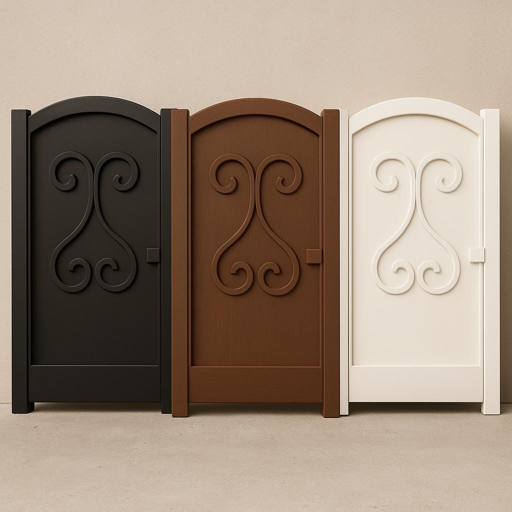 Wrought Iron Garden Gate: Arched Scroll Steel Entry - 36"x48"