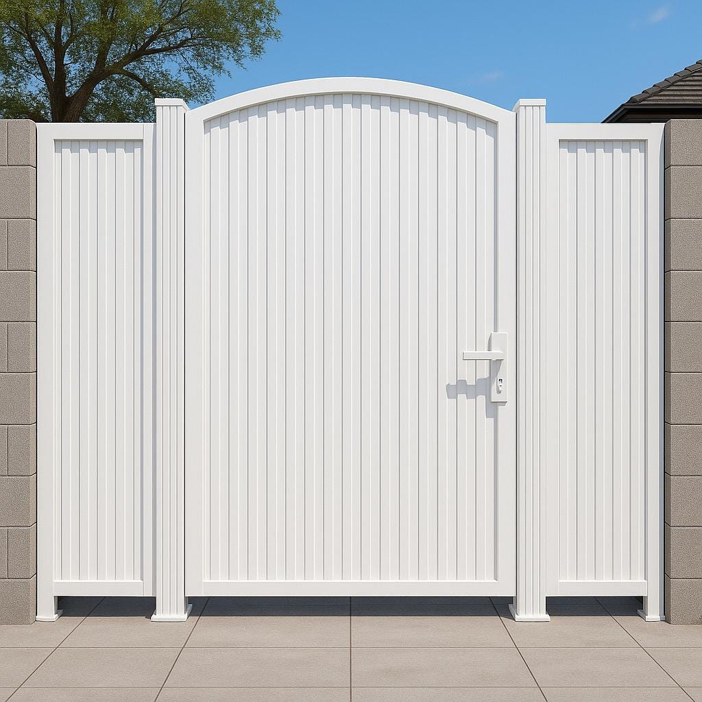 Arched Steel Privacy Gate – Modern Metal Garden Entry Door