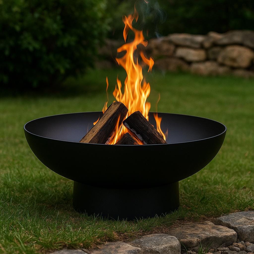 Modern Heavy-Duty Steel Fire Pit Bowl – Round Outdoor Fire Pit – Powder-Coated Steel – 24” 30” 36” Sizes