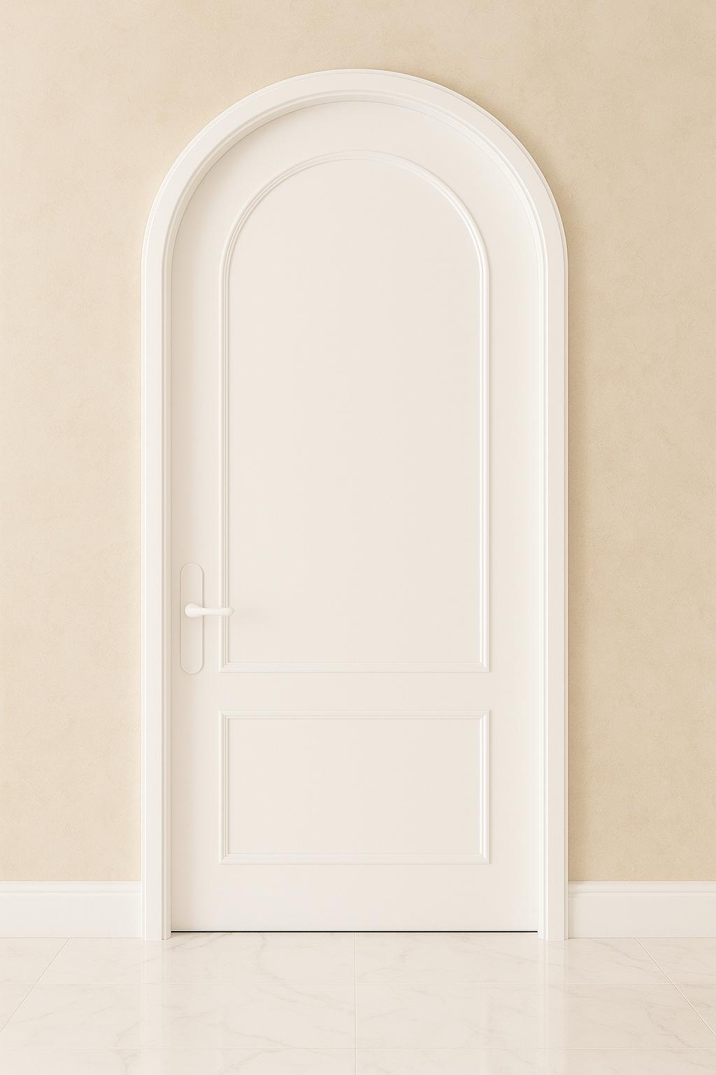 Luxury Arched Wrought Iron Door – Cross Scroll Security Entry Gate Custom Made
