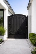 Valerra Scroll Security Gate | Arched Wrought Iron Entry Gate, Custom Steel Privacy Door