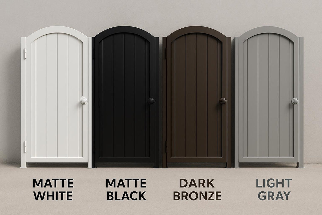 Modern Steel Privacy Gate: Custom Powder Coated Metal Entry