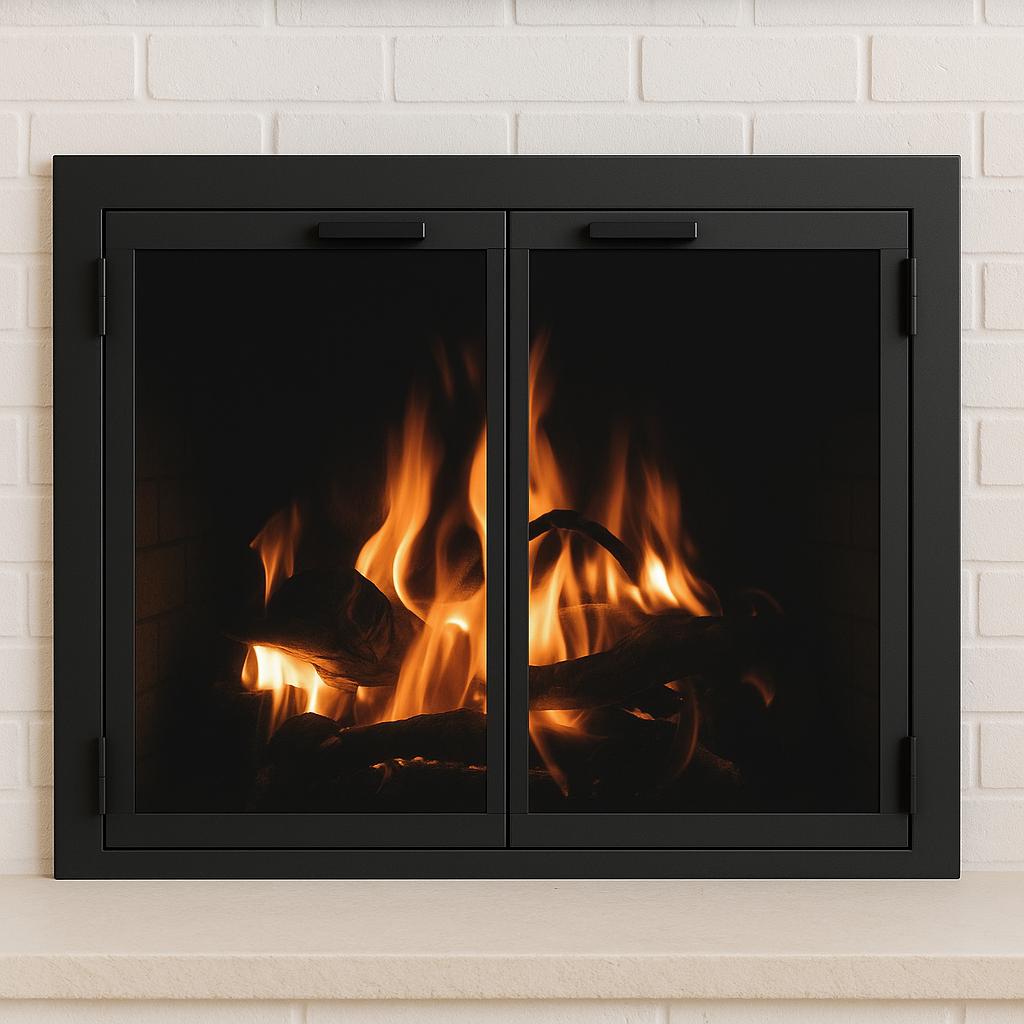 Custom Steel Fireplace Doors: Heat-Resistant Glass, Gasket Seal