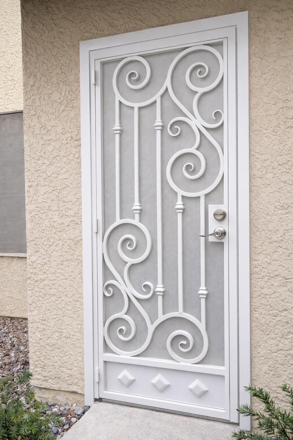 Valencia Scroll Security Door | Decorative Wrought Iron Steel Entry Screen