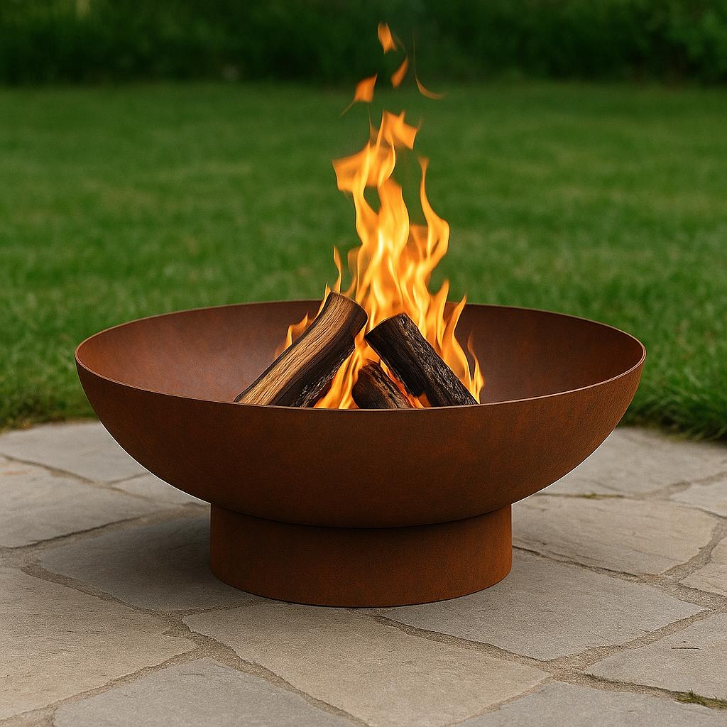 Modern Heavy-Duty Steel Fire Pit Bowl – Round Outdoor Fire Pit – Powder-Coated Steel – 24” 30” 36” Sizes