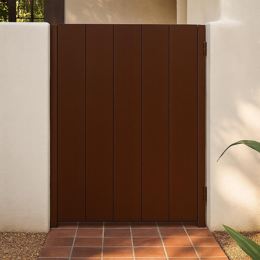Modern Matte Steel Privacy Gate | Black Outdoor Entrance