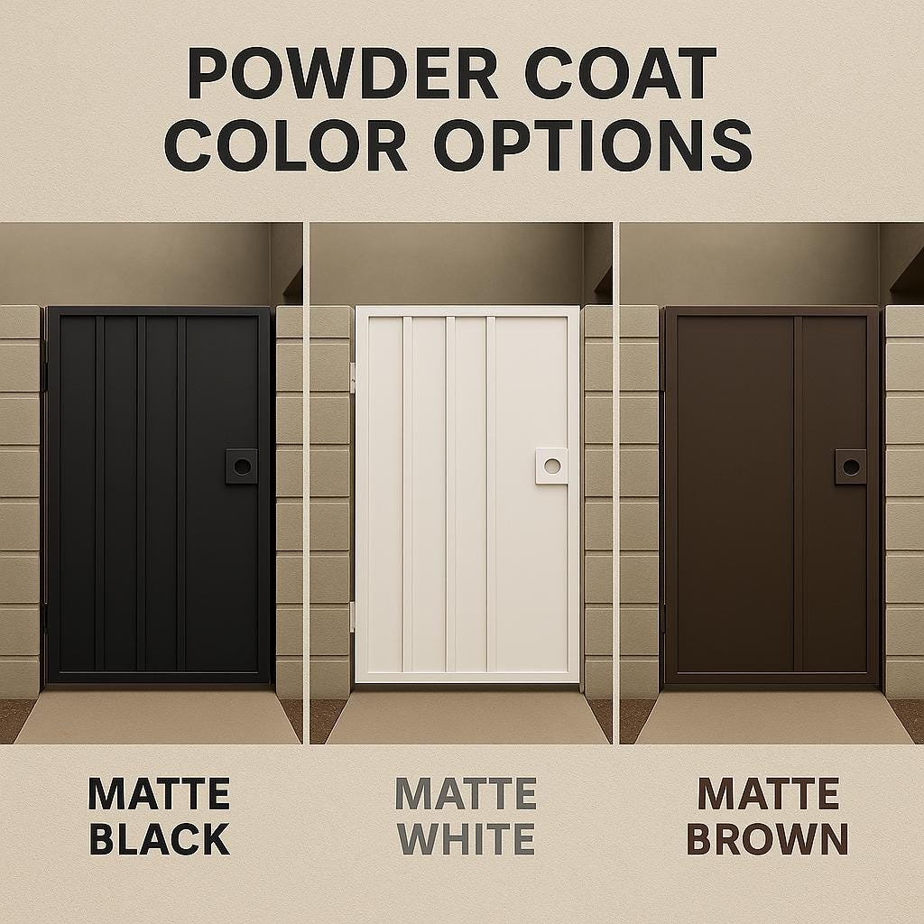 Modern Iron Security Gate: Powder Coated Steel Side Door for Block Walls