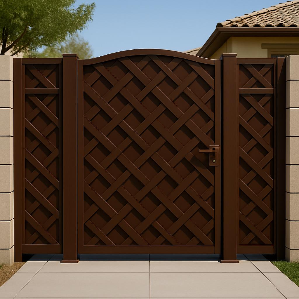 Modern Woven Panel Steel Gate | Privacy Entry Door