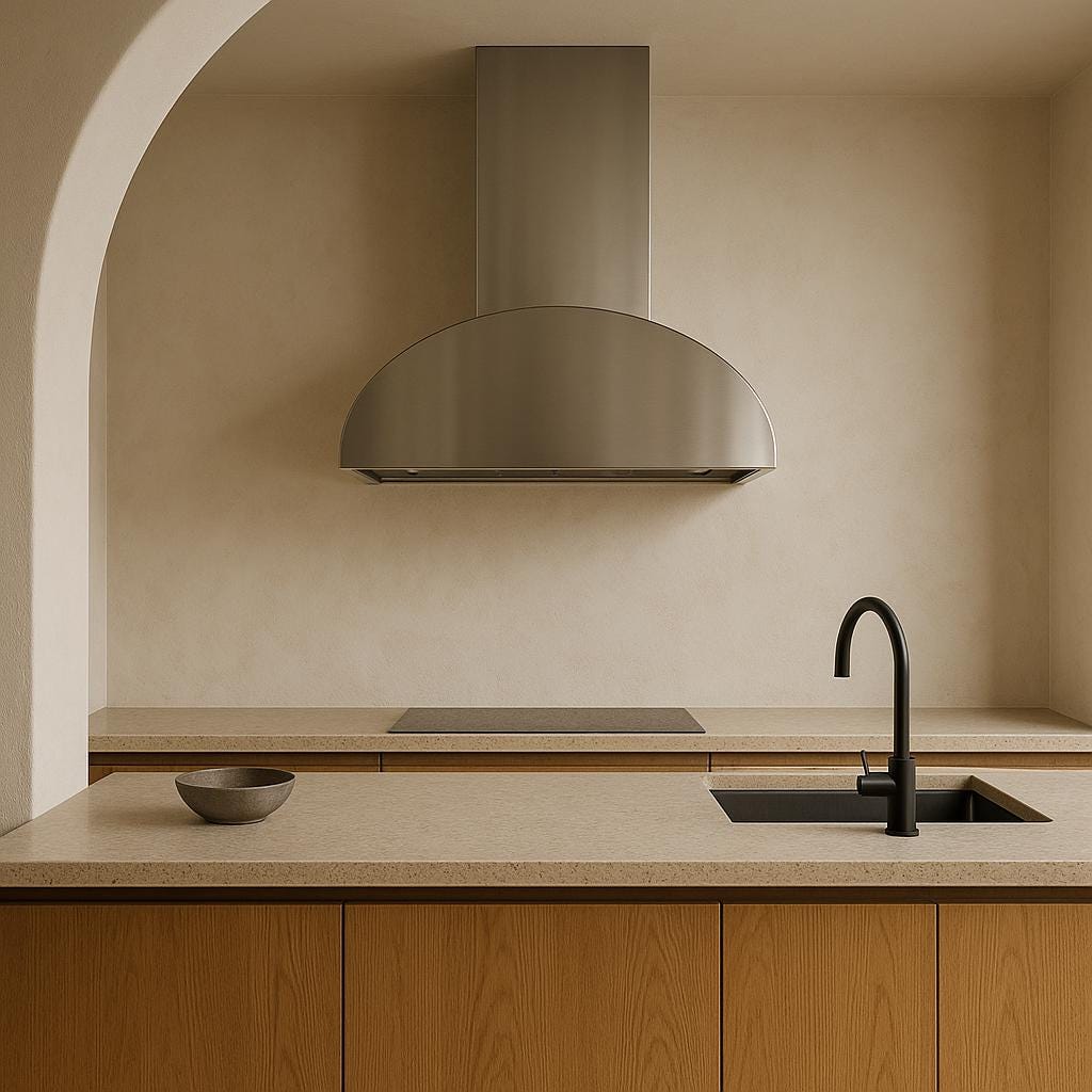 Handmade Modern Steel Range Hood | Matte Black, Brushed Stainless
