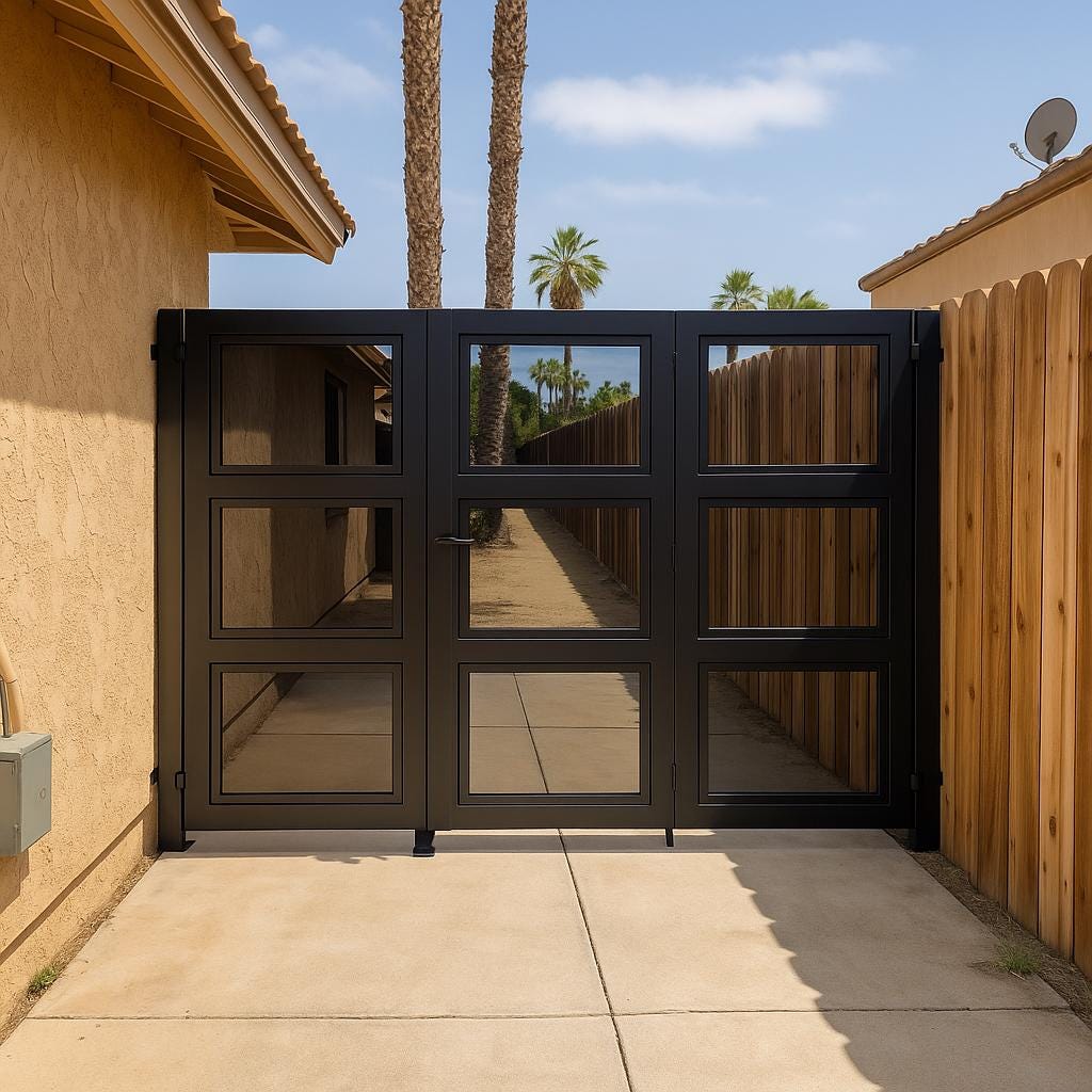 Modern Black Steel Privacy Gate – Heavy Duty Side Yard Security Door