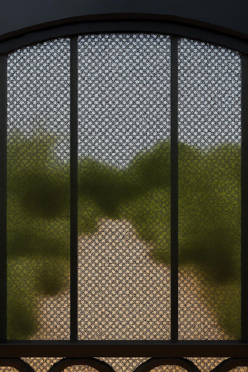 Arched Wrought Iron Garden Gate with X Design | Handmade Steel Privacy Gate