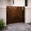 Onyx Gridline Modern Steel Security Gate | Geometric Privacy Entry Gate