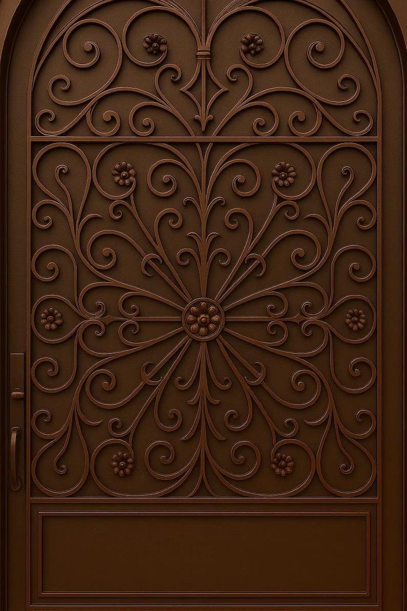 Custom Arched Steel Security Gate | Decorative Scrollwork