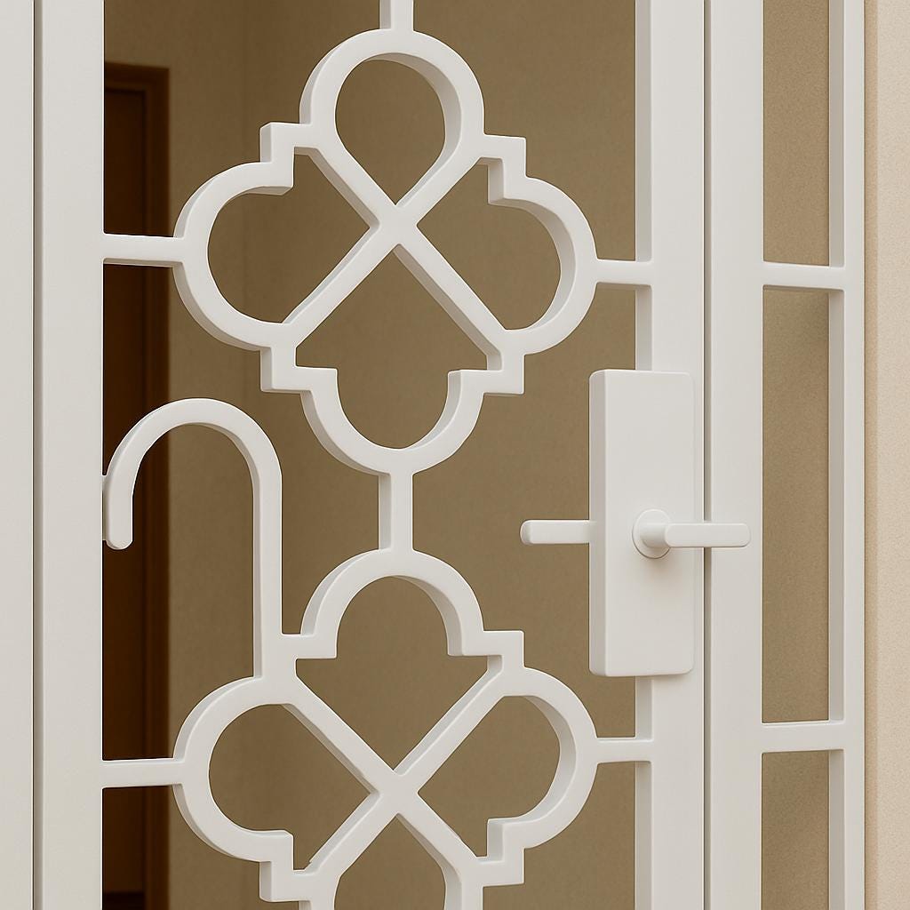 Custom Wrought Iron Double Security Door: Handmade Modern Steel Entry Gate