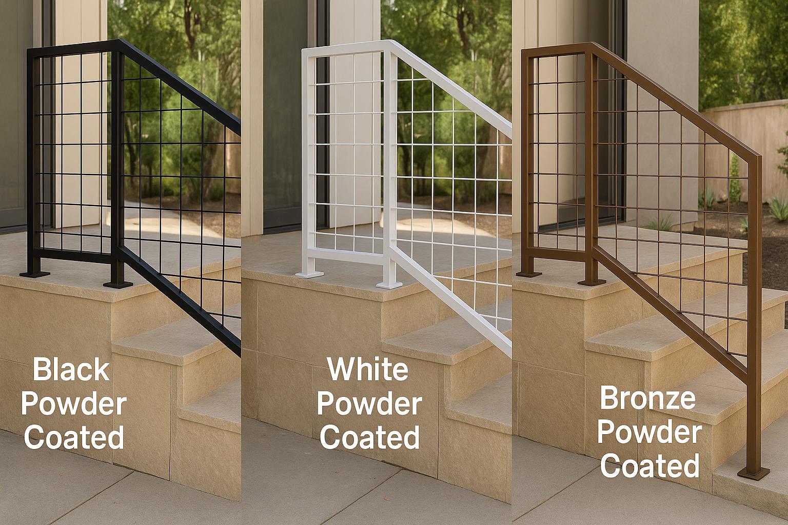 Modern Steel Stair Railing: Welded Wire Indoor Outdoor Handrail