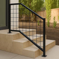 Modern Steel Stair Railing: Welded Wire Indoor Outdoor Handrail