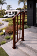 Horizon Modern Stair Handrail, Custom Metal Step Rail, Minimalist Wrought Iron Railing, Porch Entry Handrail, Outdoor Stair Railing