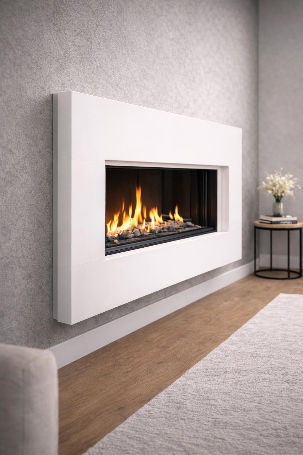 Modern Steel Fireplace Mantel | Minimalist Fireplace Surround | Custom Metal Fireplace Frame | Contemporary Wall Fireplace Mantel