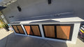 Steel Frame Outdoor Kitchen Cabinet Doors – Wood Inlay, Weatherproof BBQ Island Access