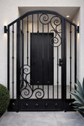 Stonehaven Scroll Iron Entry Gate – Arched Steel Security Door