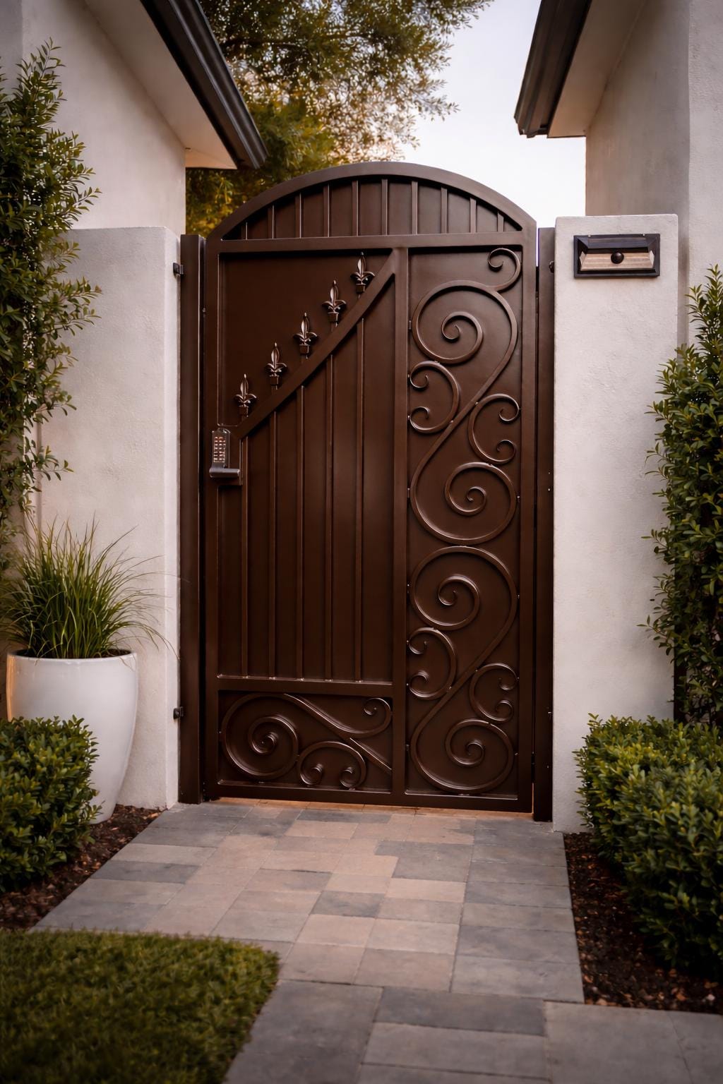 Montierra Scroll Estate Gate | Decorative Wrought Iron Security Gate
