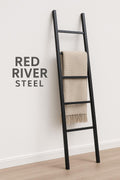 Modern Steel Towel Ladder: Freestanding Blanket Rack - Matte Black, White, Brown
