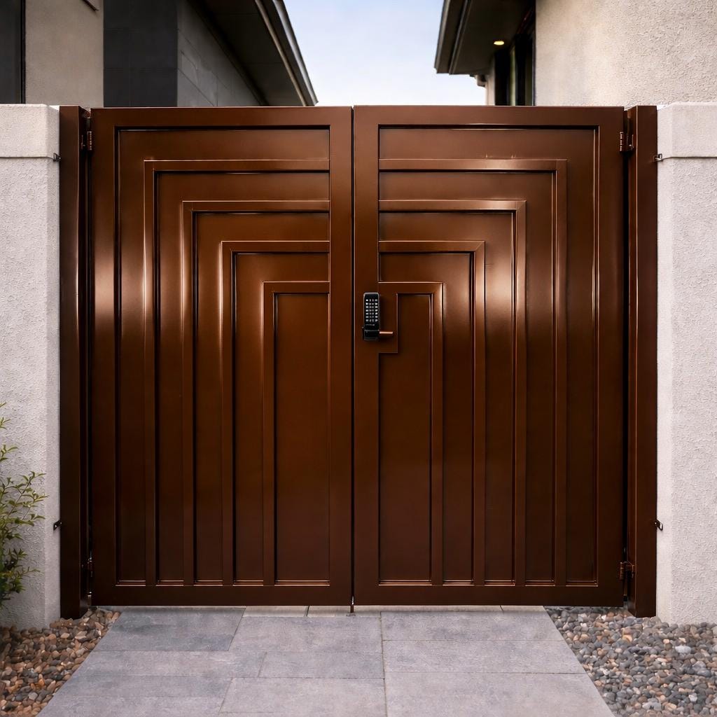 Titan Verge Modern Steel Gate | Geometric Privacy Security Entry Gate