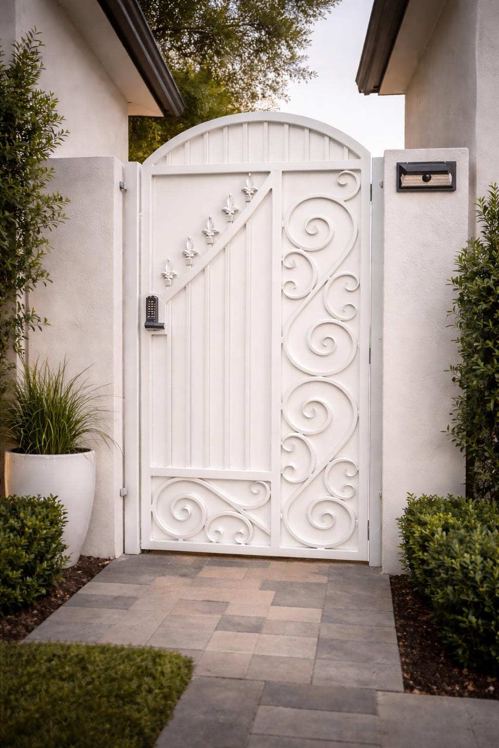 Montierra Scroll Estate Gate | Decorative Wrought Iron Security Gate