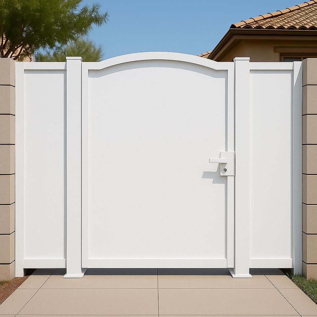 Arched Steel Privacy Gate – Modern Metal Garden Entry Door