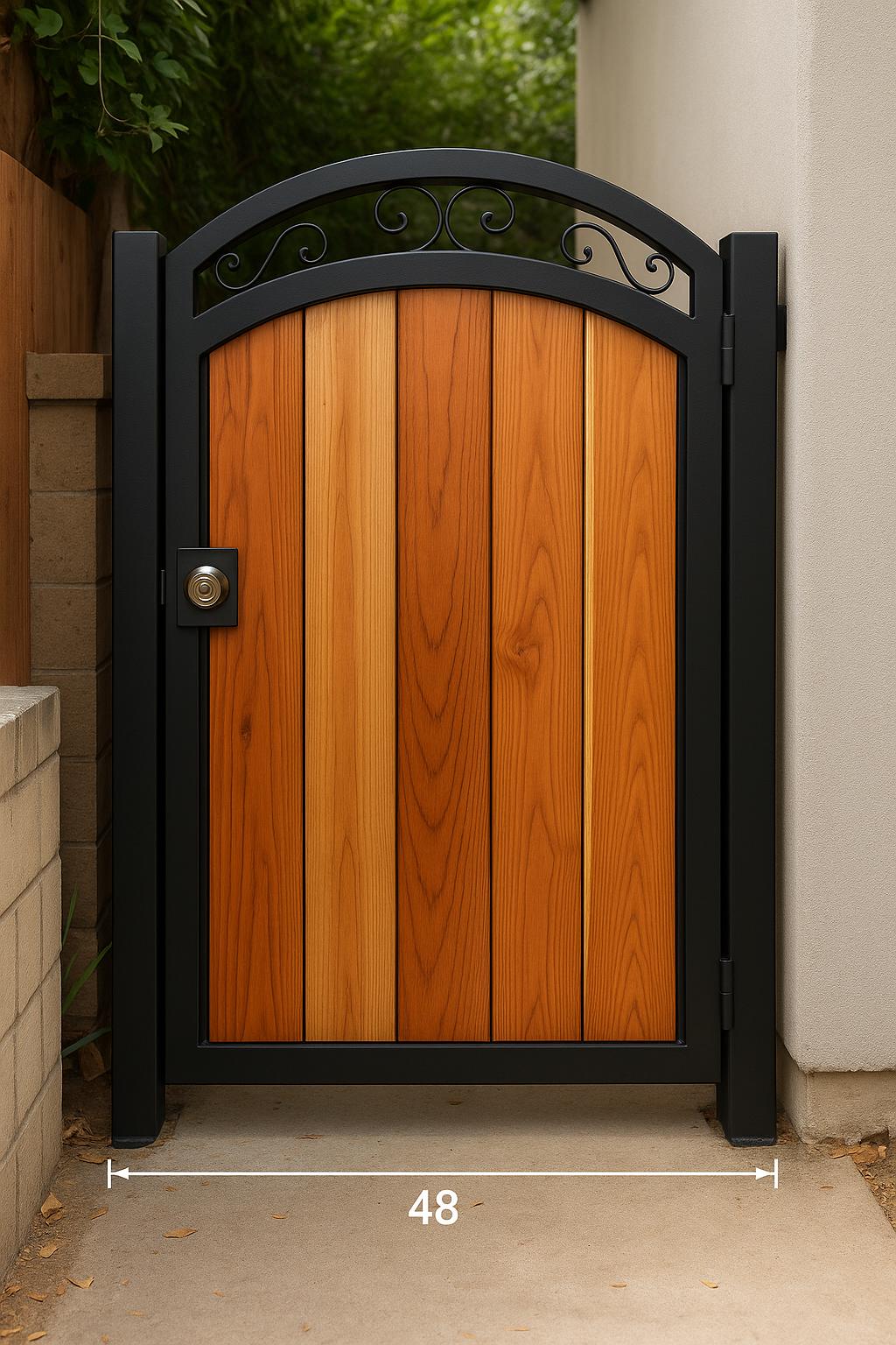 Ray Custom Wooden Exterior Door with Steel Frame – Modern Entry Gate, Powder Coated Metal Handmade Wood Door, Contemporary Front Door