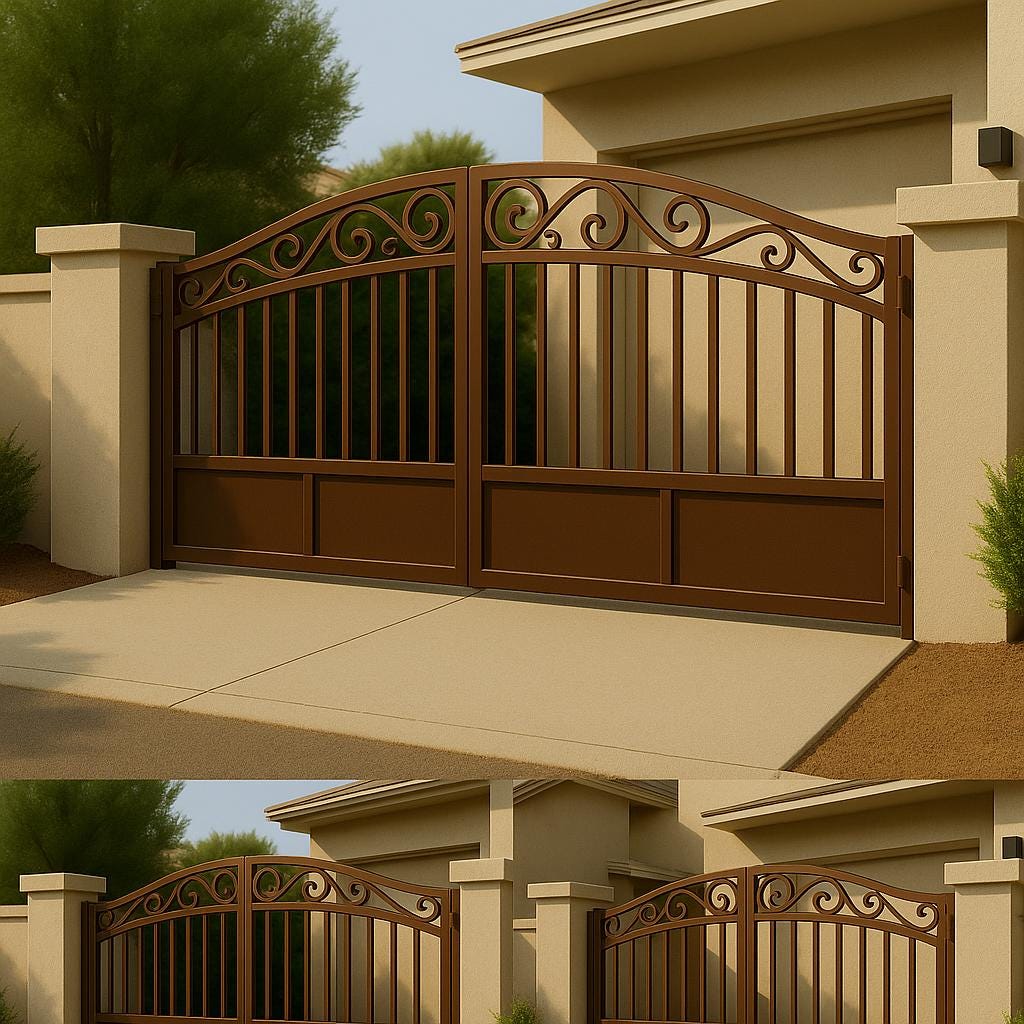 Custom Steel Driveway Gate • Modern Bi-Fold Security Entry