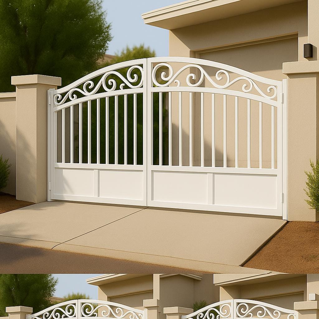 Custom Steel Driveway Gate • Modern Bi-Fold Security Entry