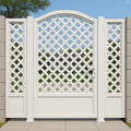 Arched Woven Steel Privacy Gate | Modern Iron Entry Door