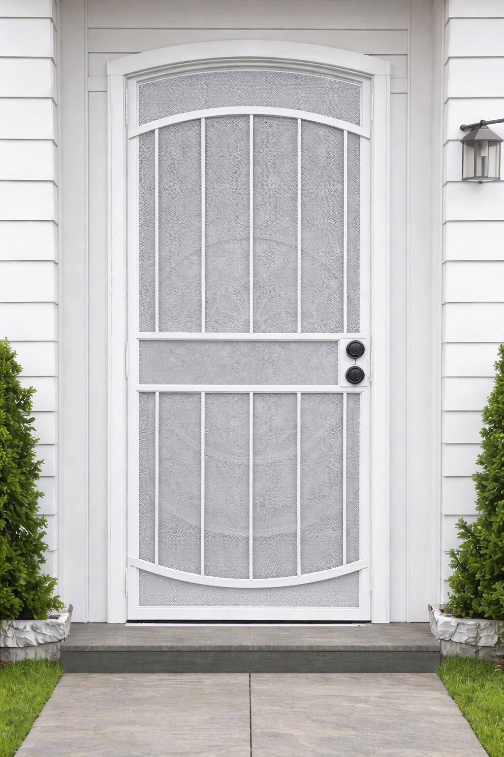 Custom Arched Steel Security Door | Wrought Iron Screen, Heavy Duty